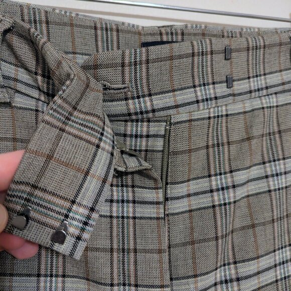 Express Editor Plaid Mid Rise Trouser Pant - Picture 5 of 10